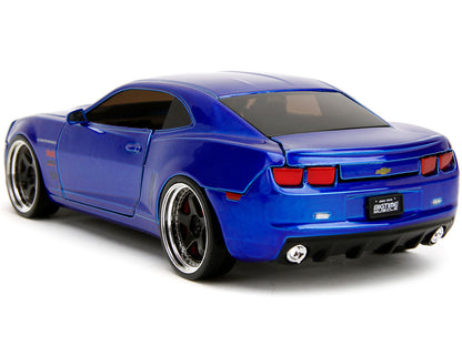 2010 Chevrolet Camaro Candy Blue with Black Hood "Bigtime Muscle" Series 1/24 Diecast Model Car