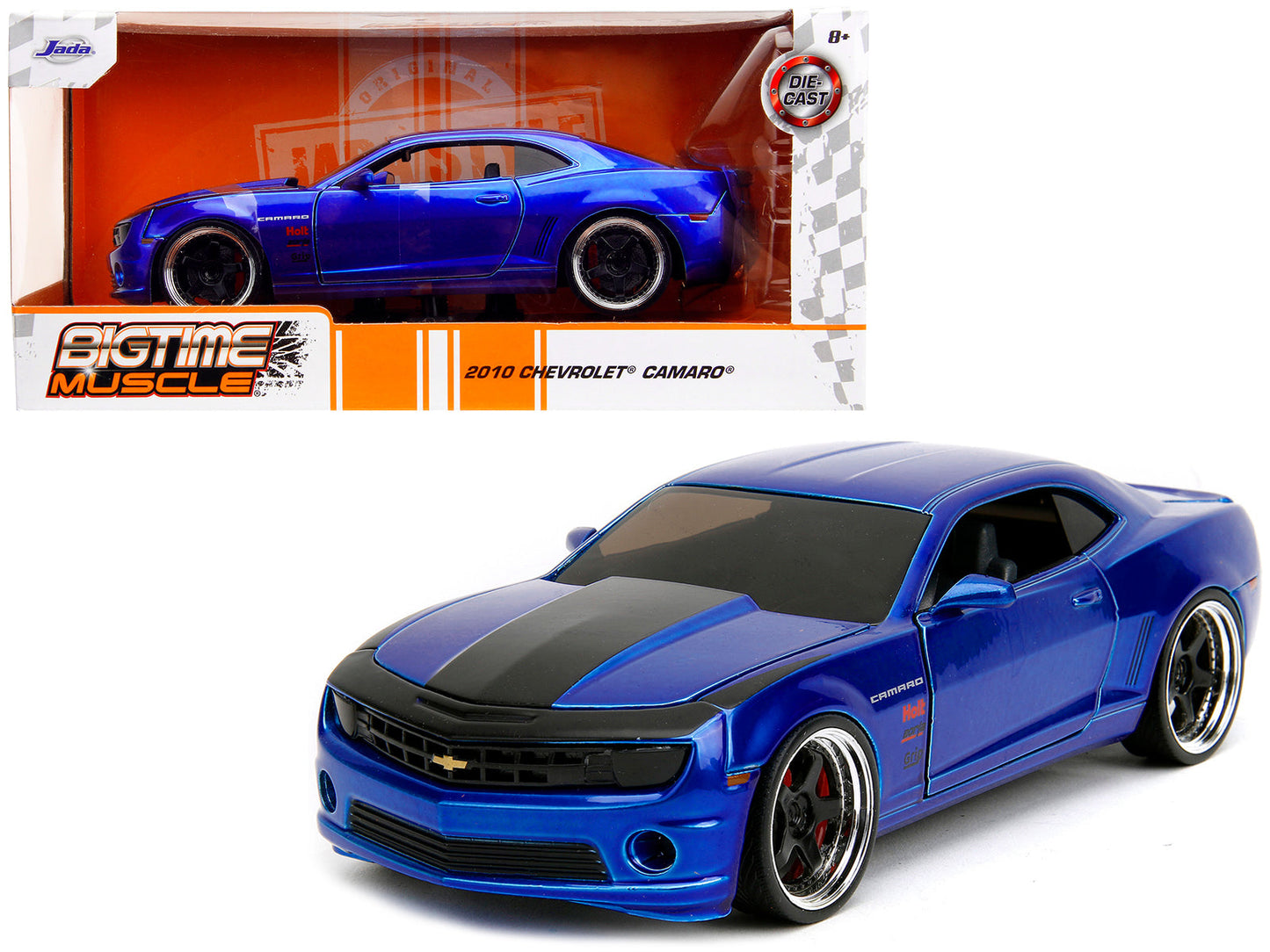 2010 Chevrolet Camaro Candy Blue with Black Hood "Bigtime Muscle" Series 1/24 Diecast Model Car