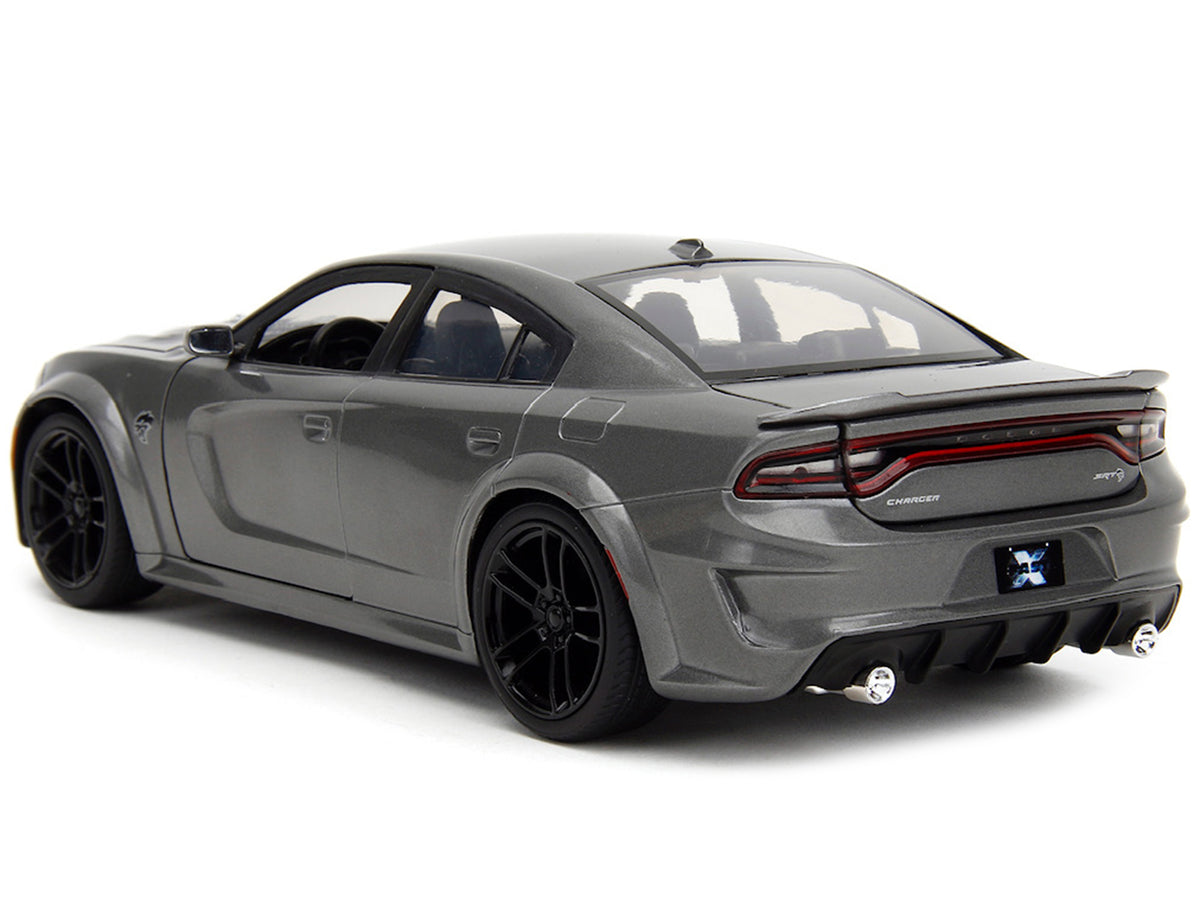 2021 Dodge Charger SRT Hellcat Gray Metallic "Fast X" (2023) Movie "Fast & Furious" Series 1/24 Diecast Model Car