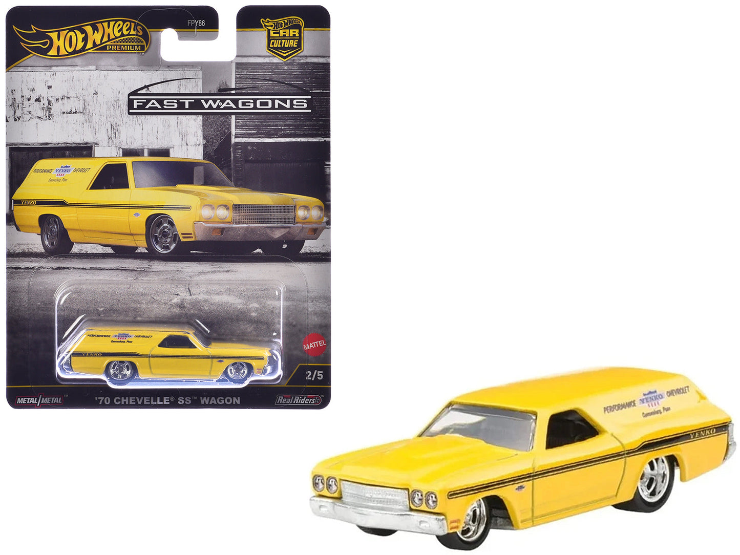1970 Chevrolet Chevelle SS Wagon "Yenko" Yellow "Fast Wagons" Series Diecast Model Car