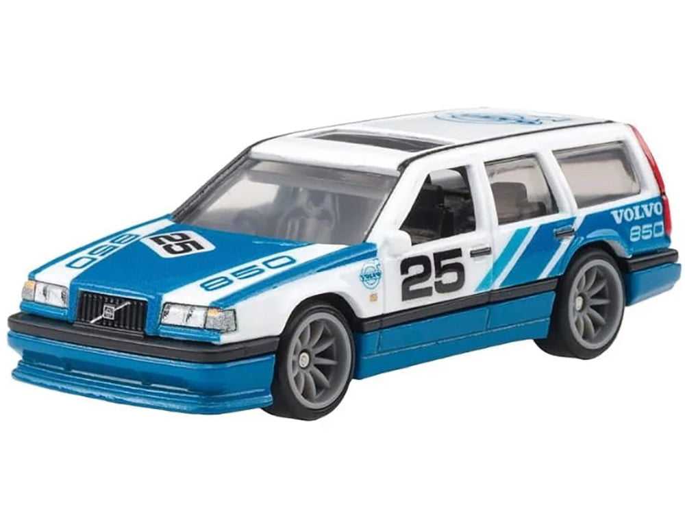 Volvo 850 Estate Wagon #25 Blue and White "Fast Wagons" Series Diecast Model Car