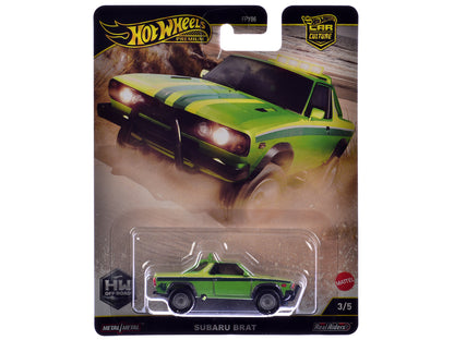 Subaru BRAT Utility Truck Green Metallic with Stripes "HW Off Road" Series Diecast Model Car