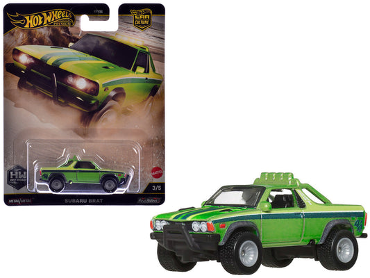 Subaru BRAT Utility Truck Green Metallic with Stripes "HW Off Road" Series Diecast Model Car