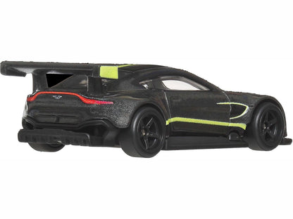 Aston Martin Vantage GTE Dark Gray Metallic with Lime Green Stripes "Euro Speed" Series Diecast Model Car