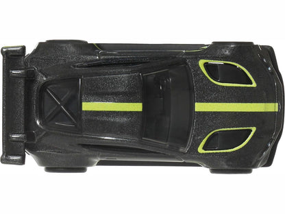 Aston Martin Vantage GTE Dark Gray Metallic with Lime Green Stripes "Euro Speed" Series Diecast Model Car
