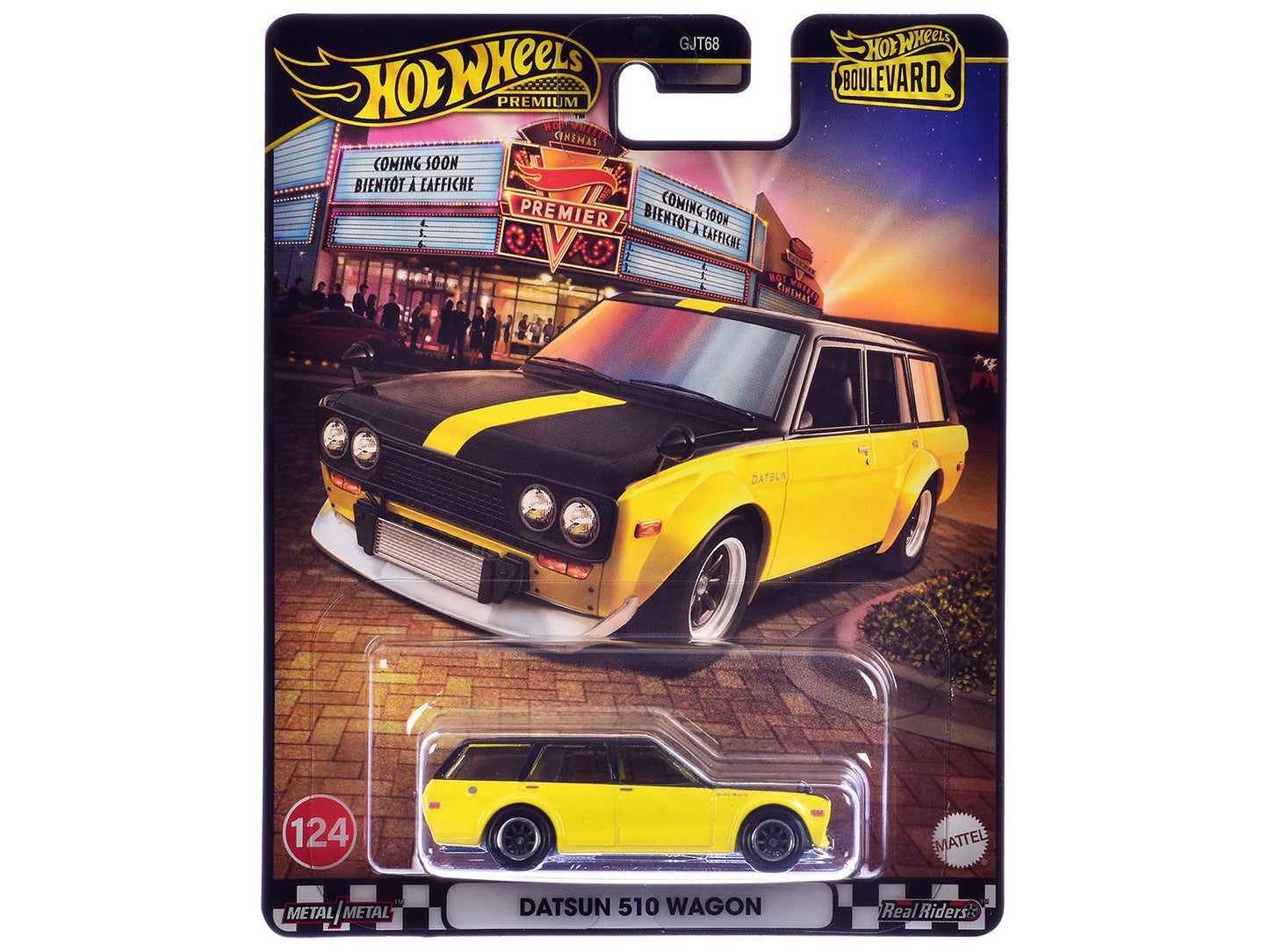 Datsun 510 Wagon Yellow and Black "Boulevard" Series Diecast Model Car