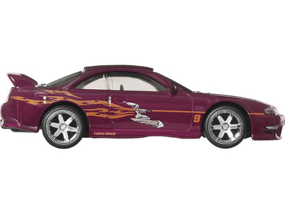Nissan 240SX (S14) RHD (Right Hand Drive) Maroon with Graphics "The Fast and the Furious" (2001) Movie "Fast & Furious" Series Diecast Model Car