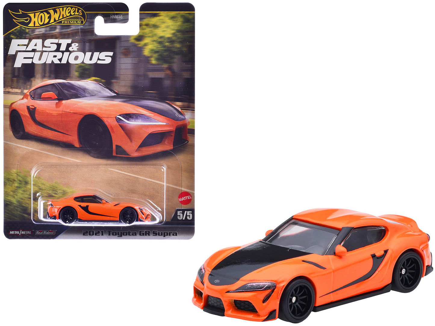 2021 Toyota GR Supra Orange and Black "F9" (2021) Movie "Fast & Furious" Series Diecast Model Car