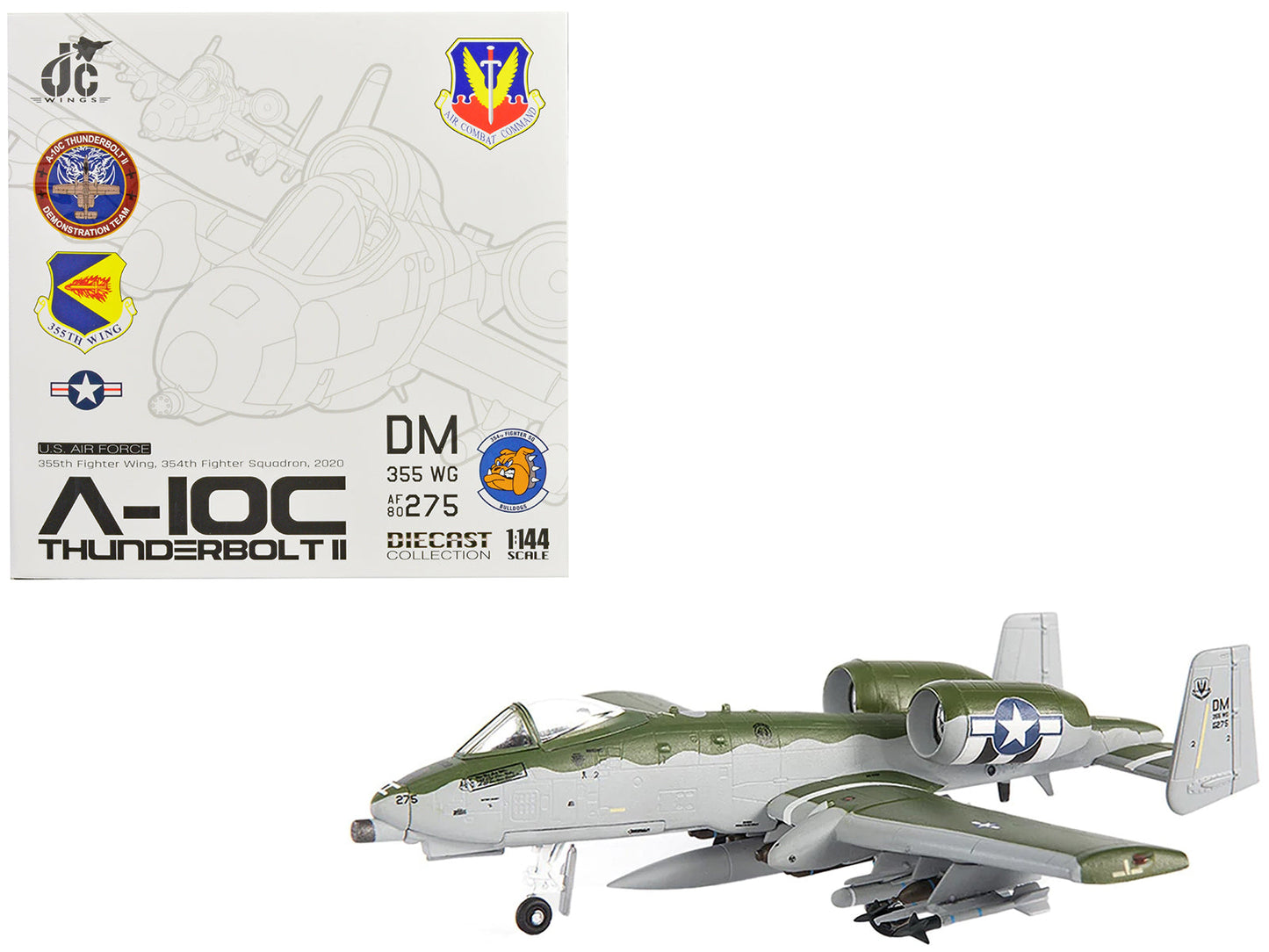 Fairchild Republic A-10C Thunderbolt II Attack Aircraft "355th Fighter Wing 354th Fighter Squadron Bulldogs" (2020) United States Air Force 1/144 Diecast Model