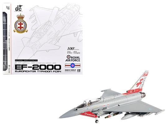 Eurofighter Typhoon FGR4 EF-2000 Aircraft "No.41(R) Squadron 100th Anniversary" (2016) British Royal Air Force 1/72 Diecast Model