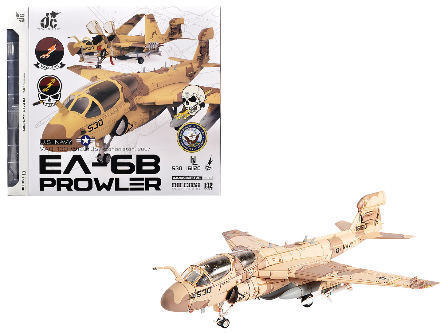 Grumman EA-6B Prowler Attack Aircraft "VAQ-133 Wizards Afghanistan" (2007) United States Navy 1/72 Diecast Model