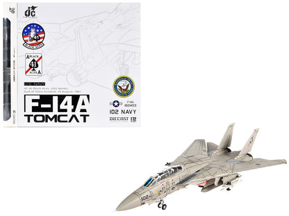 Grumman F-14A Tomcat Fighter Aircraft "VF-41 Black Aces USS Nimitz Gulf of Sidra" (1981) United States Navy 1/72 Diecast Model