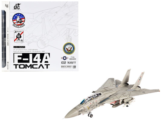 Grumman F-14A Tomcat Fighter Aircraft "VF-41 Black Aces USS Nimitz Gulf of Sidra" (1981) United States Navy 1/72 Diecast Model