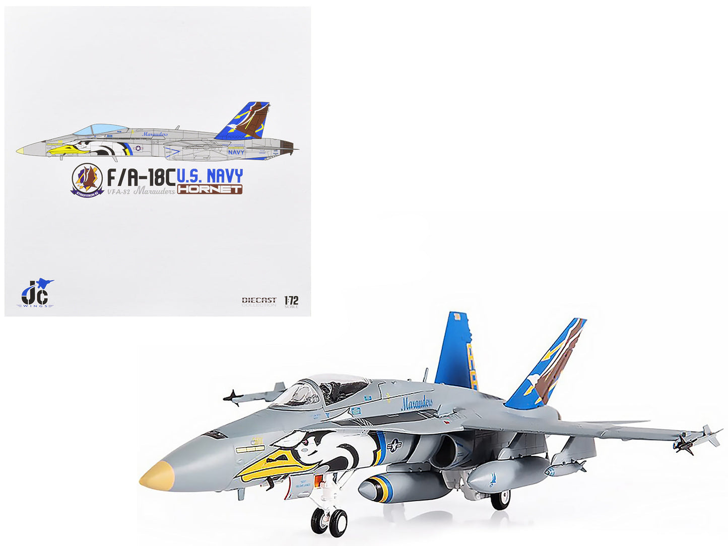 F/A-18C U.S. Navy Hornet Fighter Aircraft "VFA-82 Marauders" Limited Edition to 600 pieces Worldwide 1/72 Diecast Model