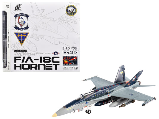 McDonnell Douglas F/A-18C Hornet Aircraft "VFA-34 Blue Blasters USS Carl Vinson Last Cruise" (2018) United States Navy 1/72 Diecast Model
