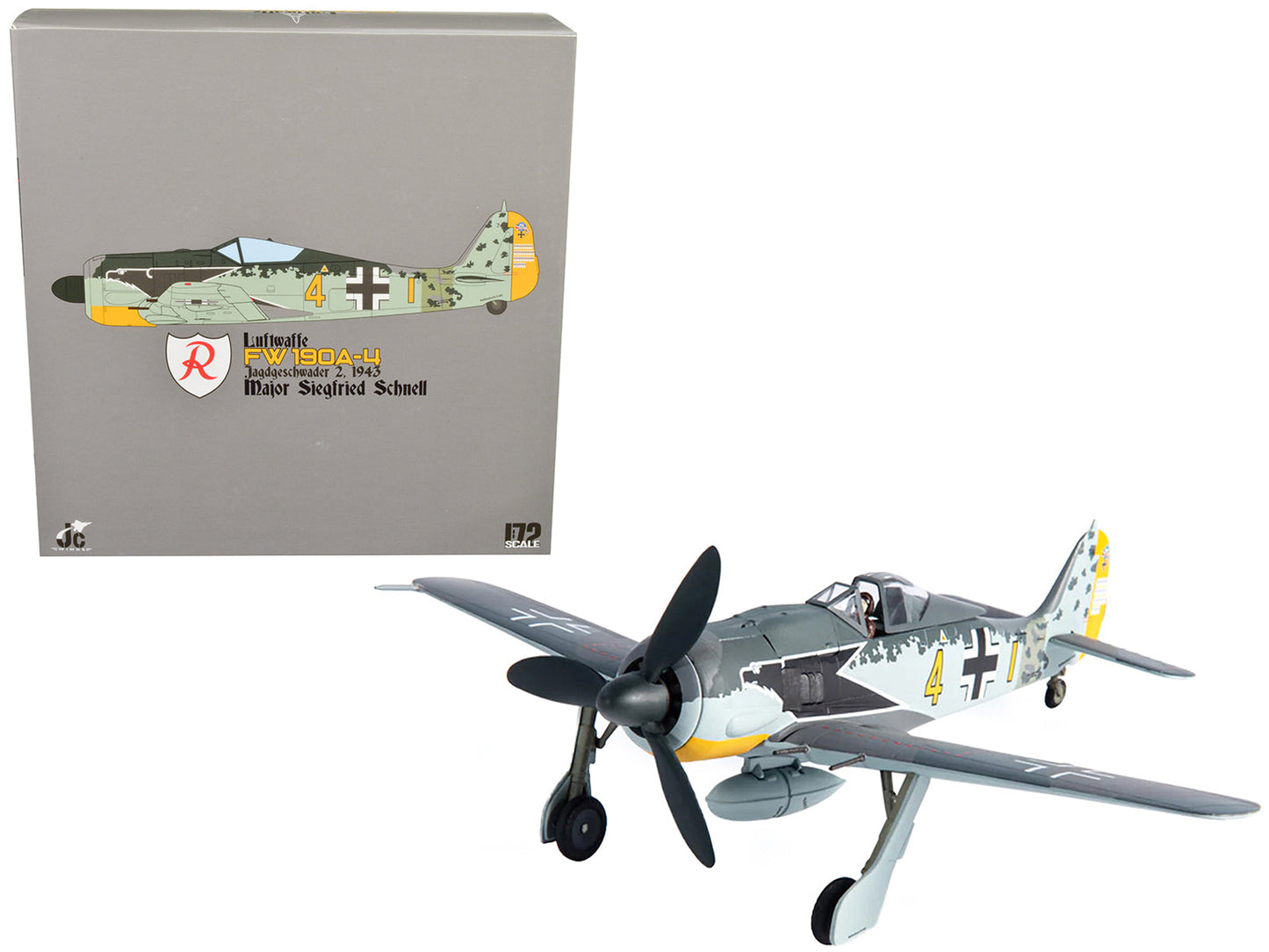 Focke-Wulf FW 190A-4 Fighter Aircraft "Major Siegfried Schnell Luftwaffe JG2 France" (1943) 1/72 Diecast Model