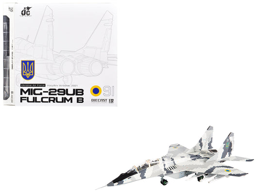 Mikoyan MiG-29UB Fulcrum-B Fighter Aircraft "Vasylkiv Air Base Ukraine" (2021) Ukrainian Air Force 1/72 Diecast Model