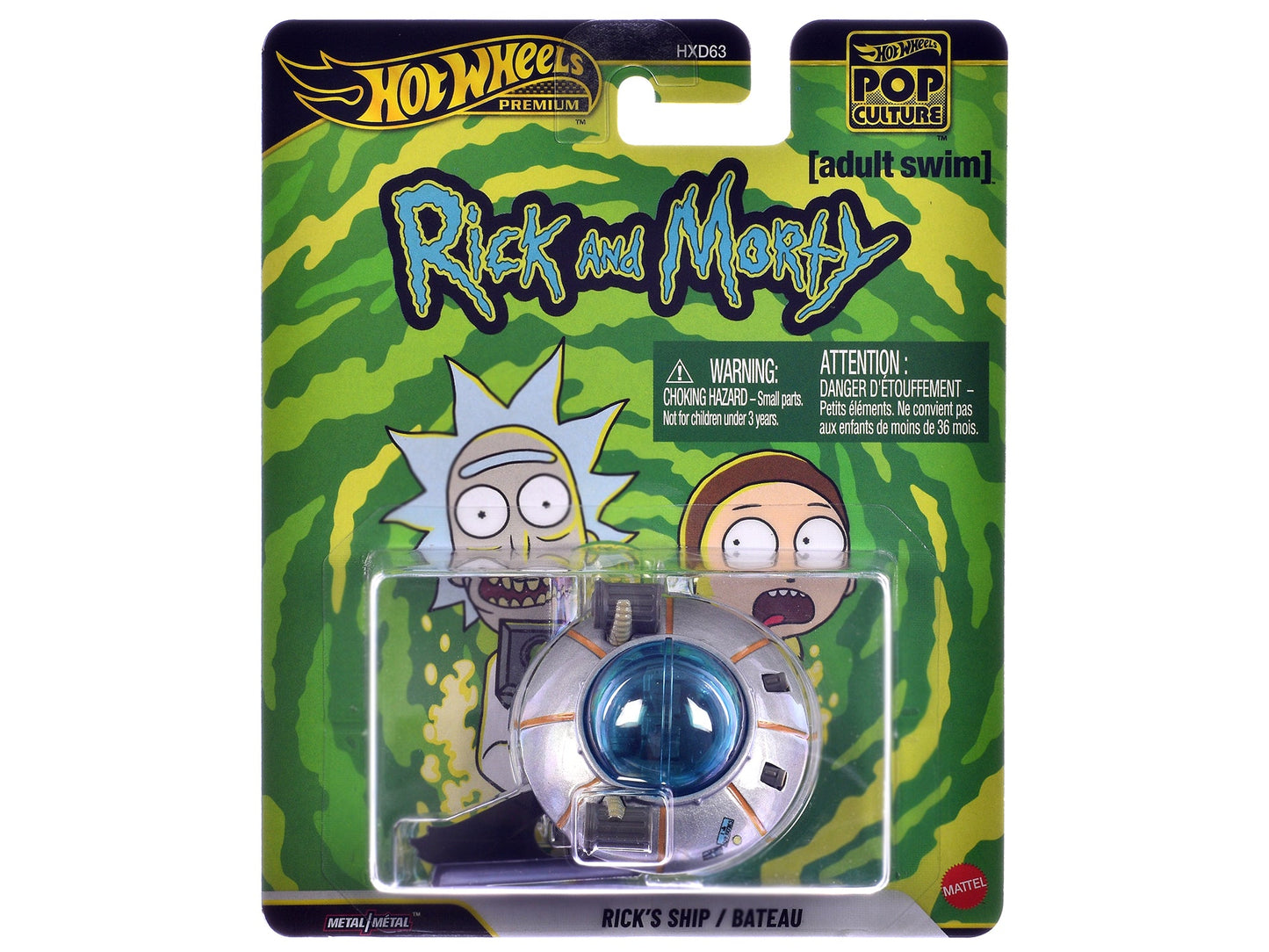 Rick's Ship Silver "Rick and Morty" (2013-Current) TV Series "Pop Culture" Series Diecast Model Car
