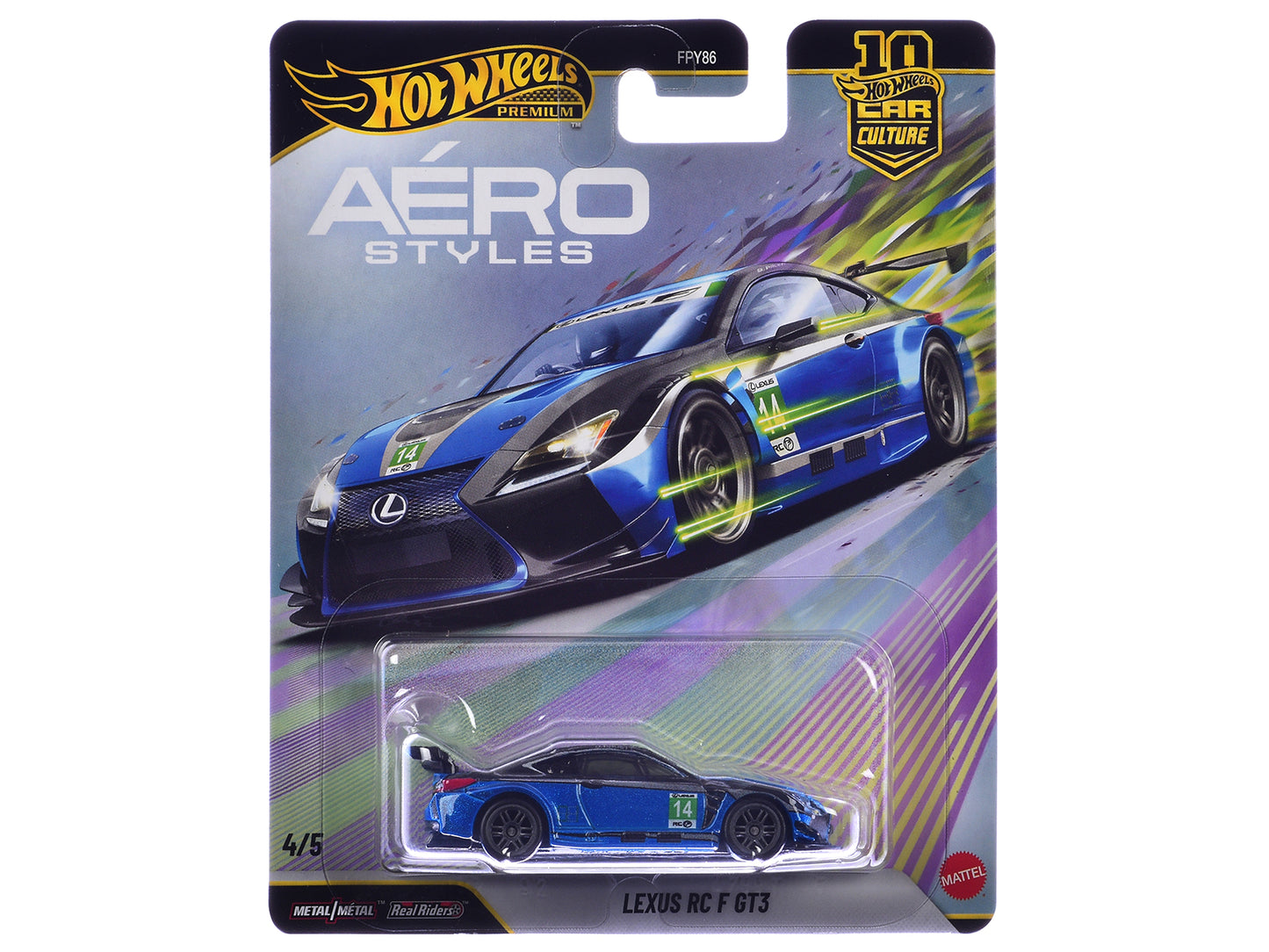 Lexus RC F GT3 #14 Blue Metallic "Aero Styles" Series Diecast Model Car
