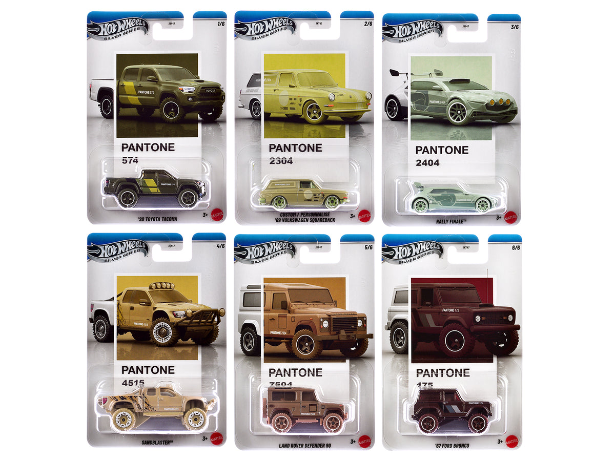 "Pantone" 10 piece Set B "Silver Series" Diecast Model Cars