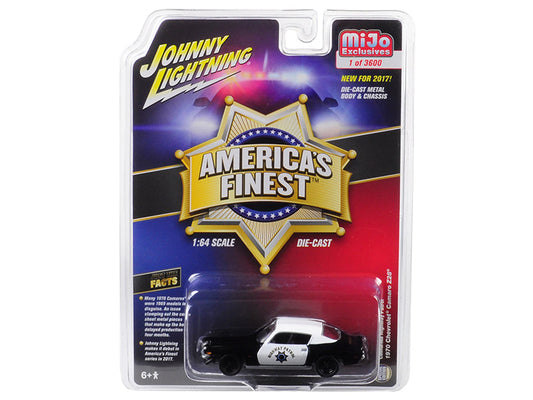 1970 Chevrolet Camaro Z28 California Highway Patrol (CHP) Black and White "America's Finest" Limited Edition to 3600 pieces Worldwide 1/64 Diecast Model Car