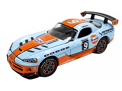 2008 Dodge Viper SRT10 #9 "Gulf Oil" Light Blue and Orange Limited Edition to 2496 pieces Worldwide 1/64 Diecast Model Car