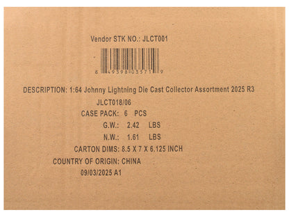 Johnny Lightning Collector's Tin 2025 Set of 6 Cars Release 3 Limited Edition 1/64 Diecast Model Cars