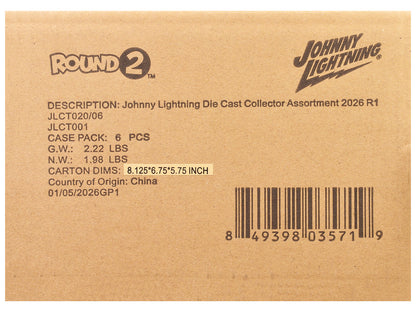 Johnny Lightning Collector's Tin 2026 Set of 6 Cars Release 1 Limited Edition 1/64 Diecast Model Cars