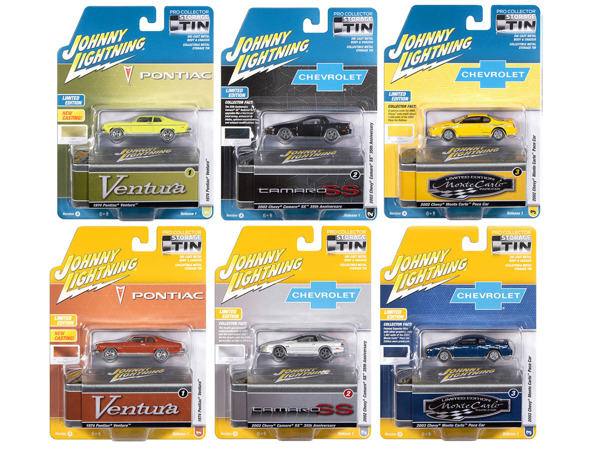 Johnny Lightning Collector's Tin 2026 Set of 6 Cars Release 1 Limited Edition 1/64 Diecast Model Cars