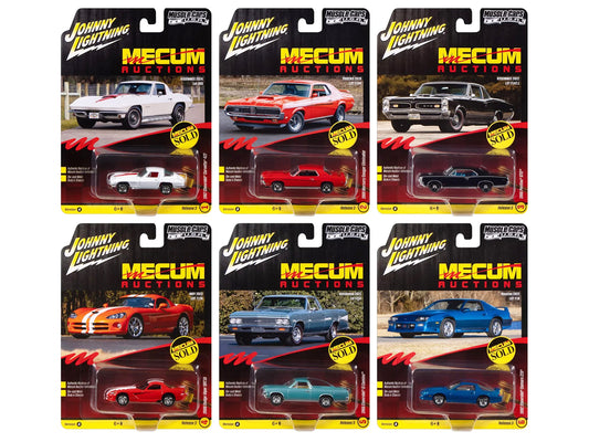 "Muscle Cars USA" 2025 Release 3 Set A of 6 pieces "MECUM Auctions" 1/64 Diecast Model Cars