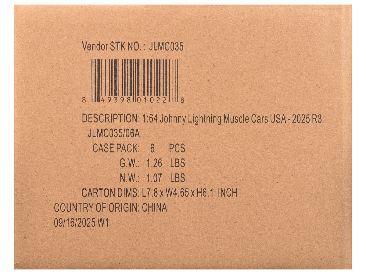 "Muscle Cars USA" 2025 Release 3 Set A of 6 pieces "MECUM Auctions" 1/64 Diecast Model Cars