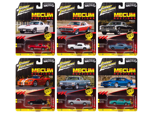 "Muscle Cars USA" 2025 Release 3 Set B of 6 pieces "MECUM Auctions" 1/64 Diecast Model Cars