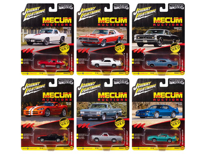 "Muscle Cars USA" 2025 Release 3 Set B of 6 pieces "MECUM Auctions" 1/64 Diecast Model Cars