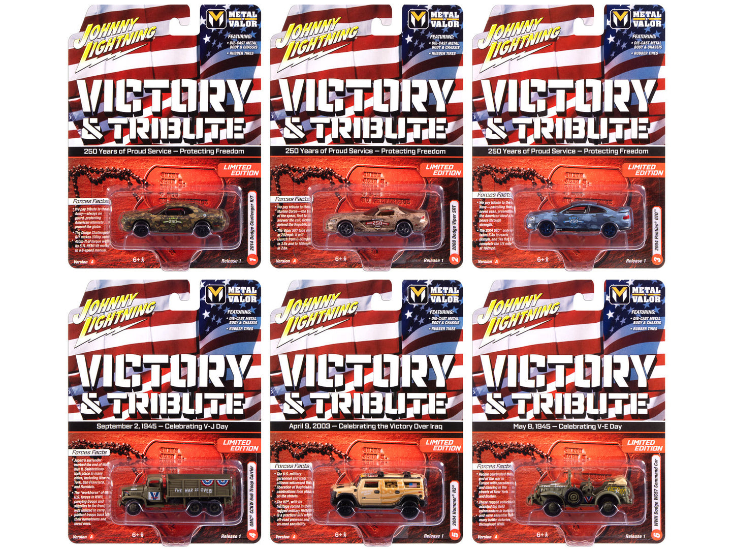 "Military" Set A of 6 pieces 2025 Release 1 Limited Edition Diecast Models