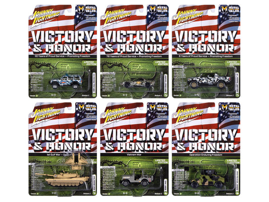"Military" Set A of 6 pieces 2025 Release 2 Limited Edition 1/64 Diecast Model Cars