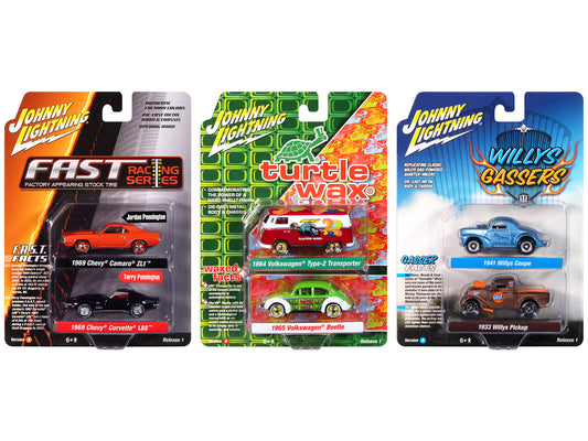 Johnny Lightning "2-Packs" 2024 Release 1 Set A of 6 pieces 1/64 Diecast Model Cars