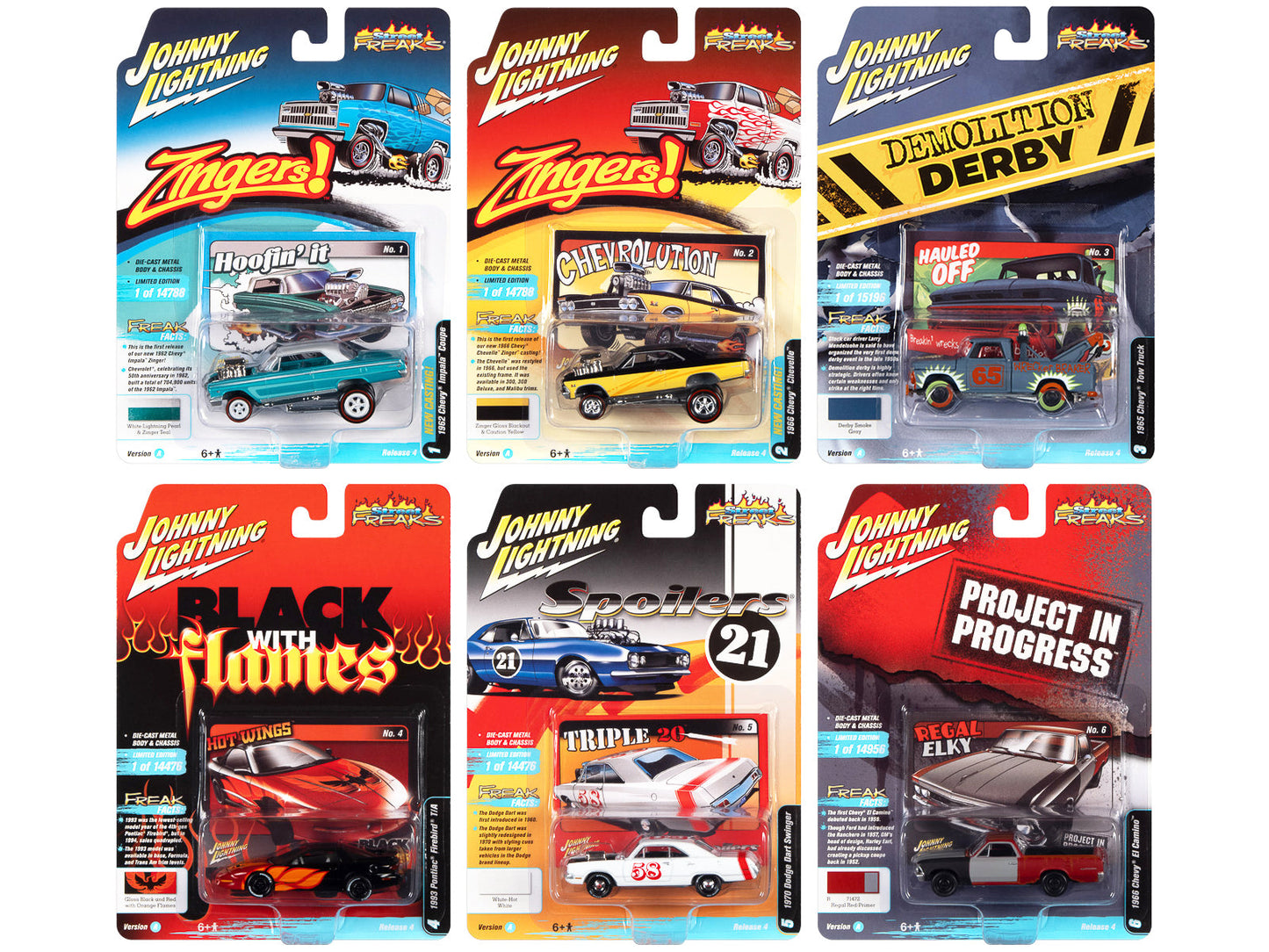 "Street Freaks" 2021 Set A of 6 Cars Release 4 1/64 Diecast Model Cars