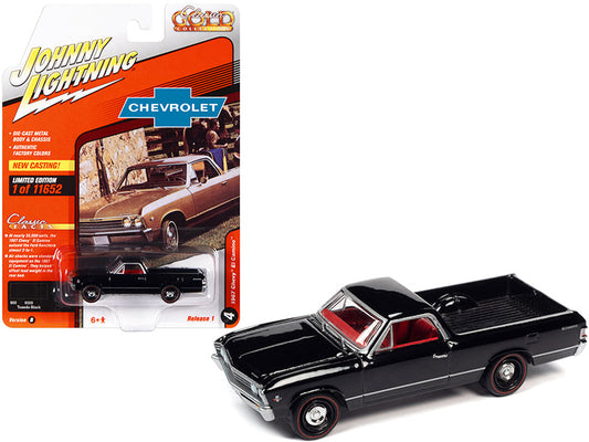 1967 Chevrolet El Camino Tuxedo Black with Red Interior "Classic Gold Collection" Series Limited Edition to 11652 pieces Worldwide 1/64 Diecast Model Car