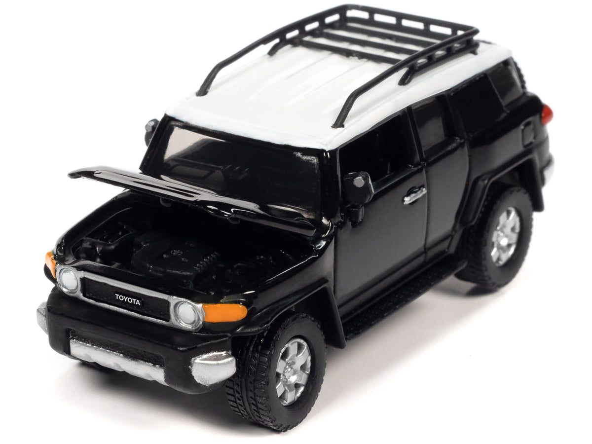2007 Toyota FJ Cruiser Black Diamond with White Top and Roofrack "Classic Gold Collection" Series Limited Edition 1/64 Diecast Model Car
