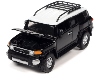 2007 Toyota FJ Cruiser Black Diamond with White Top and Roofrack "Classic Gold Collection" Series Limited Edition 1/64 Diecast Model Car