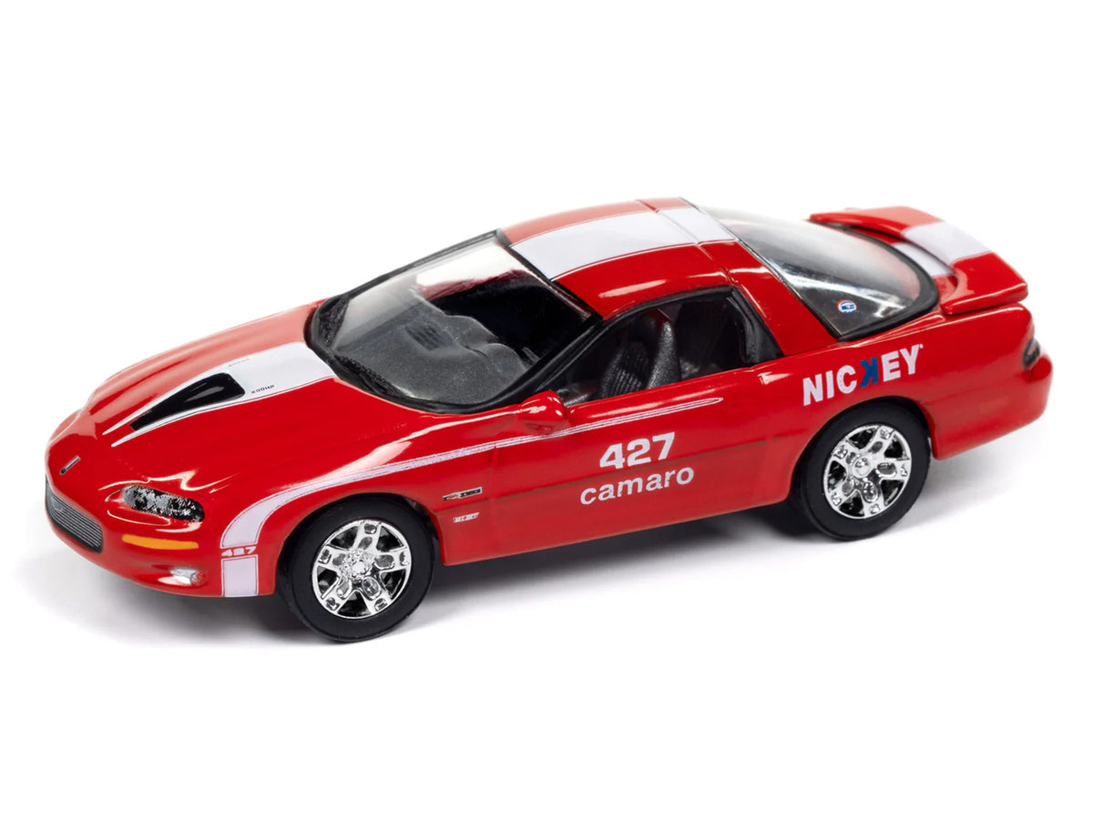 2002 Chevrolet Nickey Camaro ZL1 Bright Rally Red with White Stripes "Muscle Cars USA" Series 1/64 Diecast Model Car