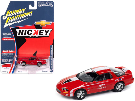 2002 Chevrolet Nickey Camaro ZL1 Bright Rally Red with White Stripes "Muscle Cars USA" Series 1/64 Diecast Model Car