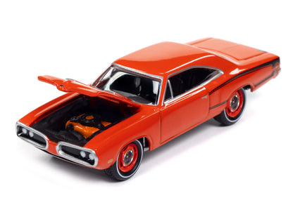 1970 Dodge Coronet Super Bee "Mr. Norm's" Hemi Orange with Black Stripes "Muscle Cars USA" Series 1/64 Diecast Model Car