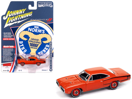 1970 Dodge Coronet Super Bee "Mr. Norm's" Hemi Orange with Black Stripes "Muscle Cars USA" Series 1/64 Diecast Model Car