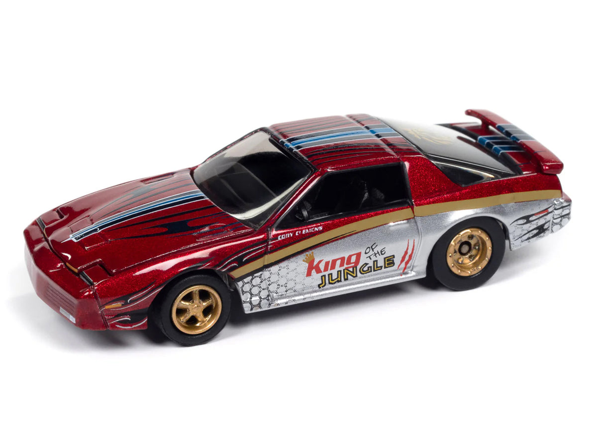 1987 Pontiac Firebird GTA "King of the Jungle" Red and Silver Metallic with Graphics "Muscle Cars USA" Series 1/64 Diecast Model Car