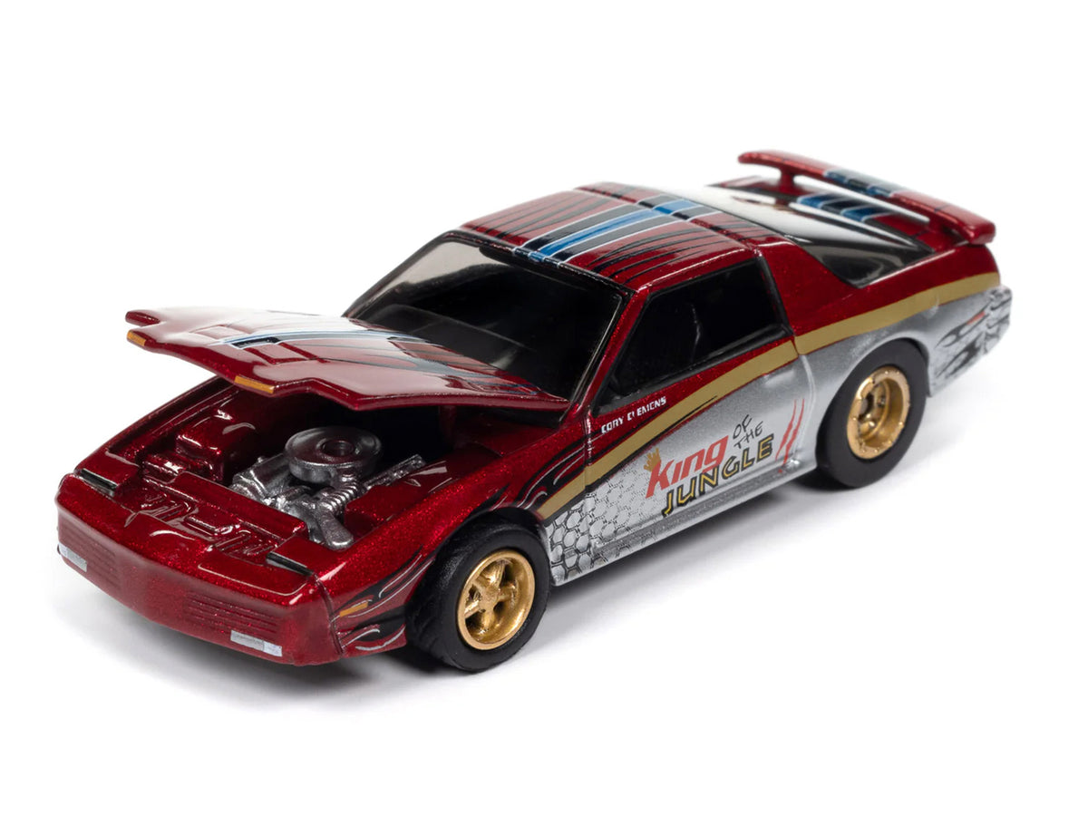 1987 Pontiac Firebird GTA "King of the Jungle" Red and Silver Metallic with Graphics "Muscle Cars USA" Series 1/64 Diecast Model Car