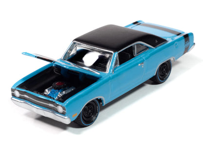 1969 Dodge Dart GTS 340 Blue with Black Top and Stripes "Goodyear Blue Streak" "Pop Culture" 2025 Release 1 1/64 Diecast Model Car