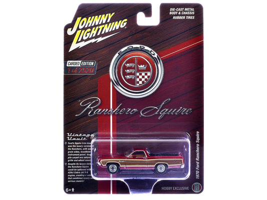 1970 Ford Ranchero Squire Red with Woodgrain Sides "Hobby Exclusive" Series Limited Edition to 2520 pieces Worldwide 1/64 Diecast Model Car