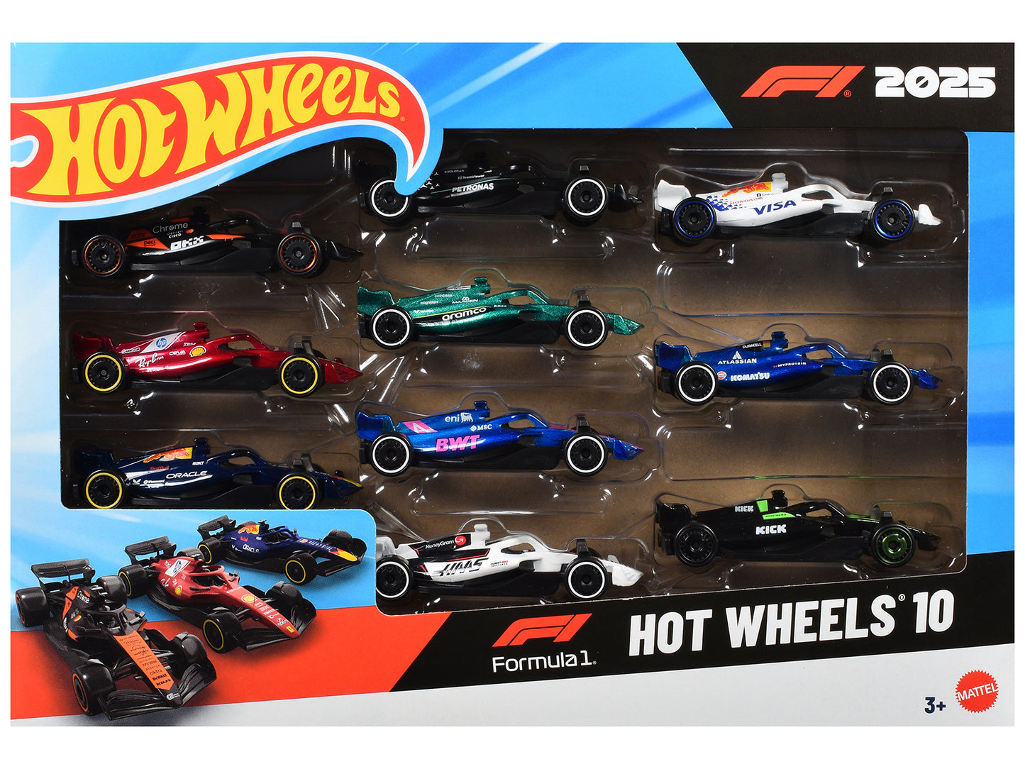 2025 Formula 1 World Championship 10 piece Set Diecast Model Cars