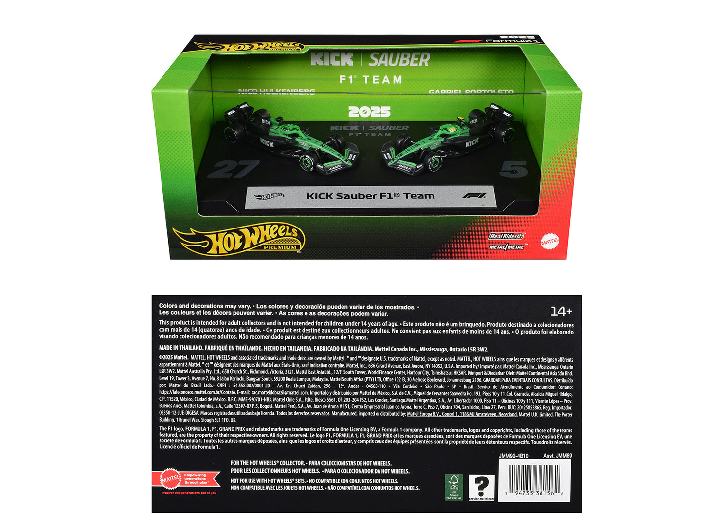 "Kick Sauber F1 Team" Formula One F1 World Championship (2025) 2 Piece Set Diecast Model Cars